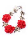 thumb Red Flower Exaggerate Women Necklace 1