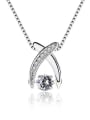 thumb Fashion X shaped Rotatable Zircon 925 Silver Single Pendant 0