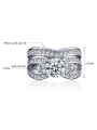 thumb Fashion Shiny Cubic White Zirconias Copper Lovers Ring 2