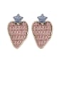 thumb Alloy With Rose Gold Plated Simplistic Weave Texture Heart Drop Earrings 0