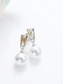 thumb Fashion Freshwater Pearl austrian Crystal Stud Earrings 3