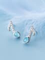 thumb 925 Sterling Silver With Cubic Zirconia Classic Irregular Stud Earrings 4