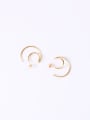 thumb Titanium With Gold Plated Simplistic Round Hoop Earrings 4