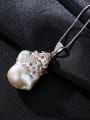 thumb Sterling silver shaped baroque natural pearl necklace 2