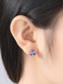 thumb Sterling silver Rainbow semi-precious stones Triangle earring 1