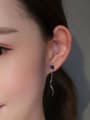 thumb Fashion Black Stone Triangle Line Earrings 1