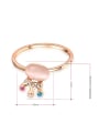 thumb Temperament Crown Shaped Rose Gold Opal Ring 1