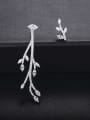 thumb Copper With Platinum Plated Personality Tree branch Cluster Earrings 2