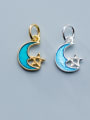 thumb 925 Sterling Silver With Enamel  Simplistic Moon Charms 0