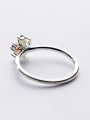 thumb Multi-color Flower Shaped S925 Silver Zircon Ring 1