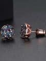 thumb Copper With  Cubic Zirconia  Vintage Geometric Stud Earrings 2