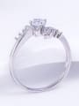 thumb Copper Alloy White Gold Plated Fashion Zircon Ring 1