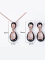 thumb Alloy Rose Gold Plated Fashion Eight-shaped Hollow Opal Two Pieces Jewelry Set 3