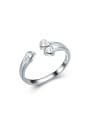 thumb Love Heart-shaped Silver Opening Ring 0