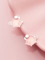 thumb 925 Sterling Silver With Platinum Plated Cute Mouse  Stud Earrings 2