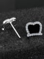 thumb Simple Shiny Cubic Zirconias 925 Sterling Silver Stud Earrings 1