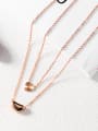 thumb Fashion Two-layer Heart Rose Gold Plated Titanium Necklace 2
