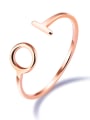 thumb Stainless Steel With Rose Gold Plated Simplistic Geometric Band Rings 0