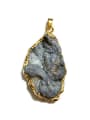 thumb Gold Plated Natural Agate Stone Irregular Pendant 0