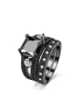 thumb Black Nano Plating Fashion Western Unisex Ring 0