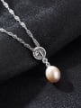 thumb Sterling Silver AAA zircon 7-8mm natural freshwater pearl necklace 2