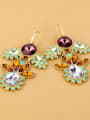thumb Gold Plated Flower Drop hook earring 1