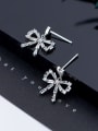 thumb 925 Sterling Silver With Platinum Plated Fashion Bowknot Drop Earrings 3