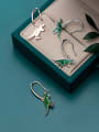 thumb 925 Sterling Silver With Platinum Plated Cute Dinosaur Hook Earrings 4