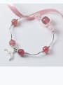 thumb 925 Sterling Silver With Silver Plated  and strawberry crystals Add-a-bead Bracelets 0