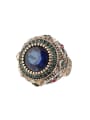 thumb Exaggerated Retro style Blue Resin Rhinestones Alloy Ring 0