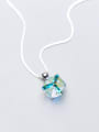 thumb All-match Multi-color Square Shaped Crystal S925 Silver Pendant 0