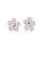 thumb Plum Blossom Shaped Zircon stud Earring 0