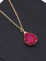 thumb Pink Water Drop Shaped Natural Stone Necklace 3