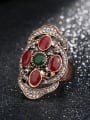 thumb Retro style Double Color Resin stones White Rhinestones Alloy Ring 2