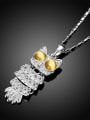 thumb Women Owl Shaped Opal Stone Sweater Necklace 3