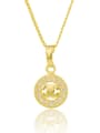 thumb Women Elegant Round Shaped Shimmering Zircon Necklace 0