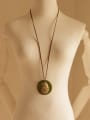 thumb Wooden Round Shaped Water Drop Necklace 1