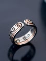 thumb Pure silver simple fashion Musician couple free size ring 1