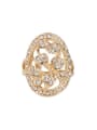 thumb 18K Gold Plated Hollow White Crystals Alloy Ring 0