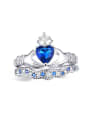 thumb Noble Blue Zircons Luxury Crown Ring 0