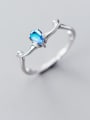 thumb 925 Sterling Silver With Platinum Plated Cute Water Drop Free Size Rings 1