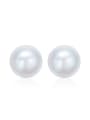 thumb Simple Little Artificial Pearl 925 Silver Stud Earrings 0