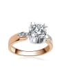 thumb Fashion Shiny Cubic White Zirconias Copper Ring 2