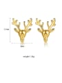 thumb 925 Sterling Silver With Gold Plated Simplistic Antlers Stud Earrings 4