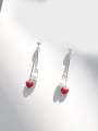 thumb Fashion Freshwater Pearl Red Heart shaped Earrings 0