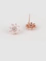 thumb Premium Quality Zirconium Insert Sunflower Stud Cluster earring 1