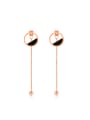 thumb Simple Rose Gold Plated Round Titanium Stud Earrings 0