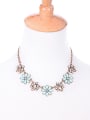 thumb Sweet Flowers Rhinestones Alloy Necklace 1