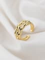 thumb 925 Sterling Silver With Gold Plated Simplistic Rope Double Layer Free Size Rings 0