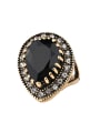 thumb Retro style AAA Resin Crystals Water Drop Shaped Ring 0